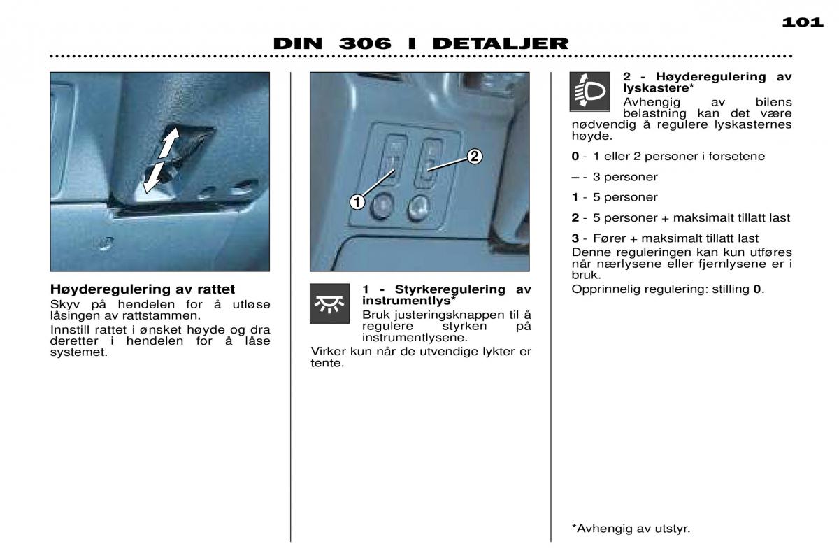 Peugeot 306 Break PH3 bruksanvisningen / page 31