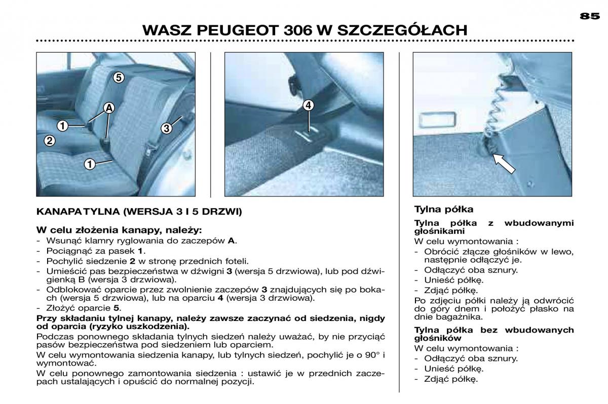 Peugeot 306 Break PH3 instrukcja obslugi / page 64