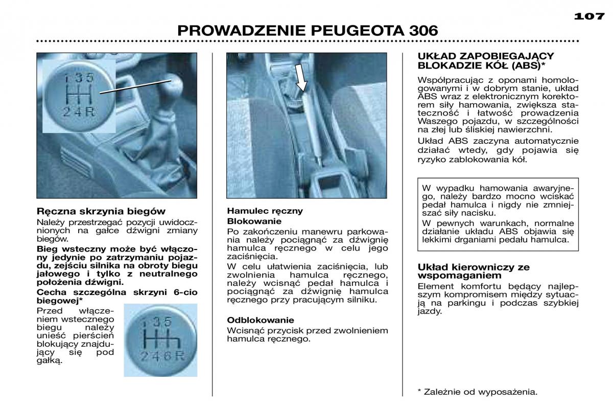 Peugeot 306 Break PH3 instrukcja obslugi / page 84