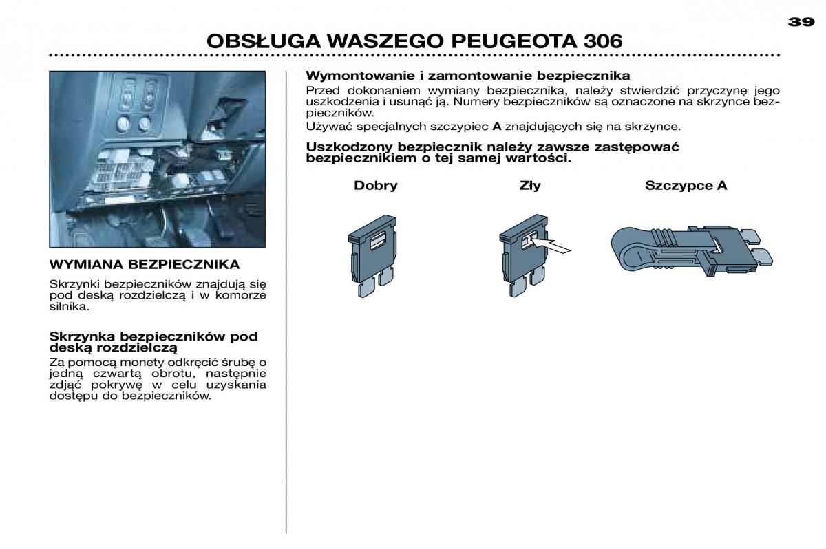 Peugeot 306 Break PH3 instrukcja obslugi / page 106