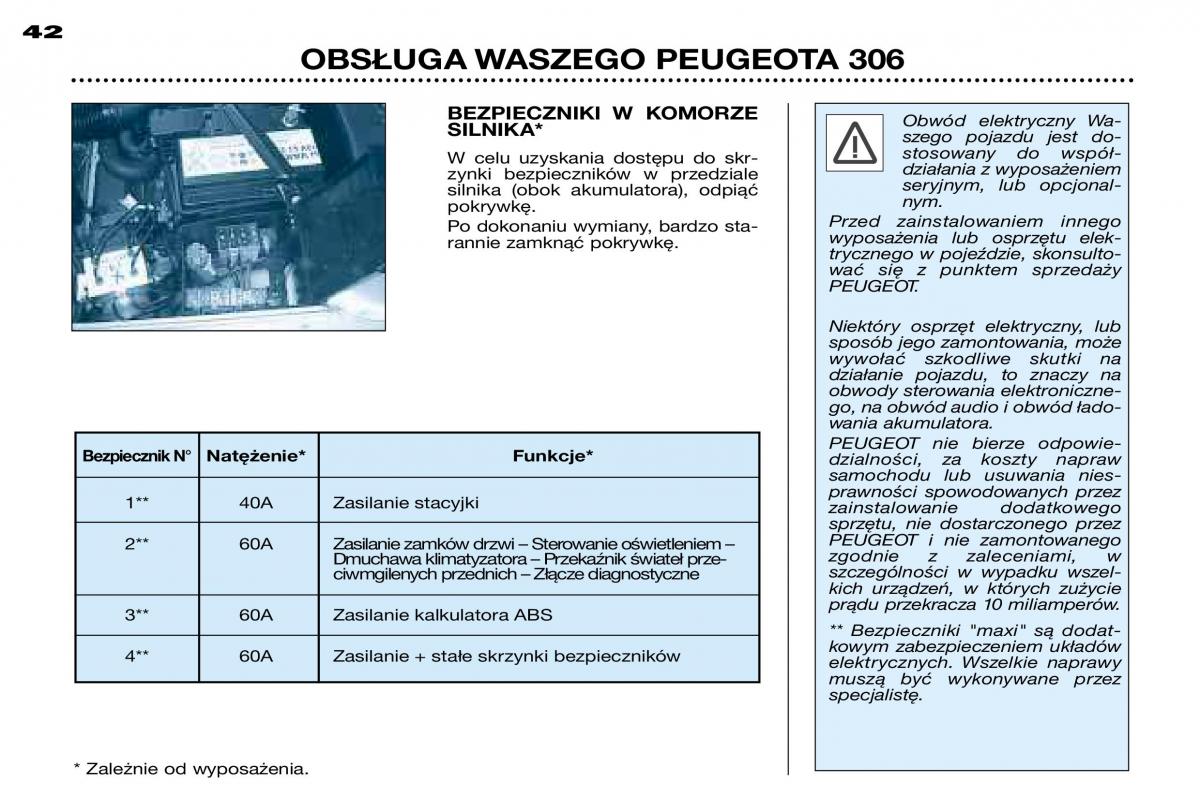 Peugeot 306 Break PH3 instrukcja obslugi / page 107