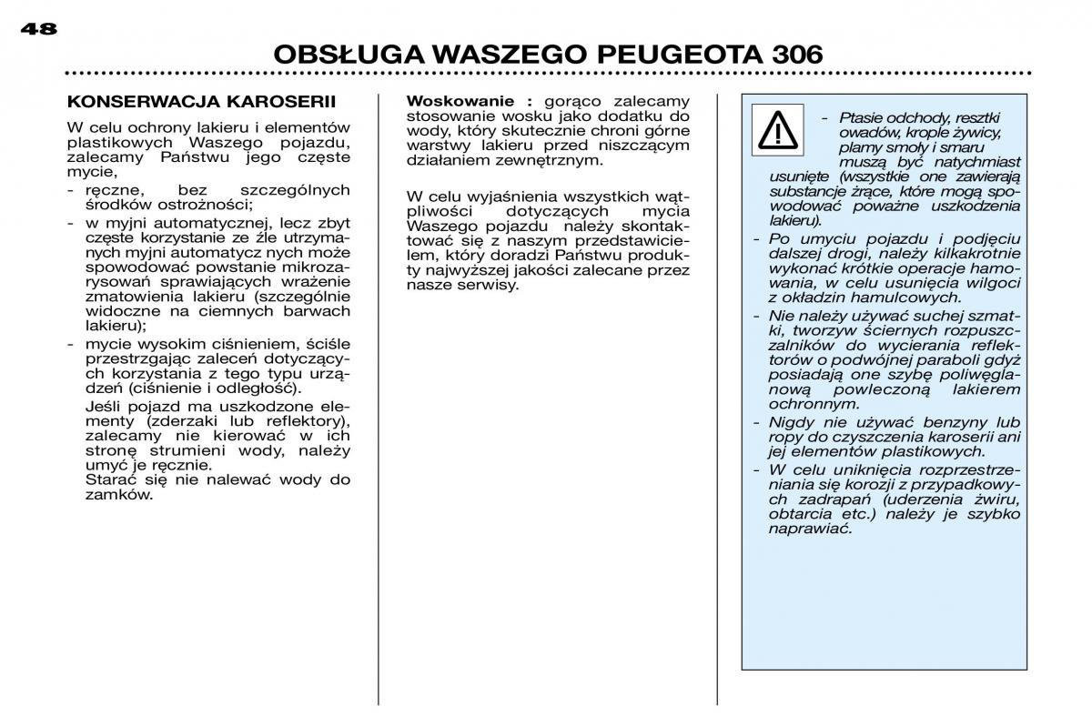 Peugeot 306 Break PH3 instrukcja obslugi / page 116