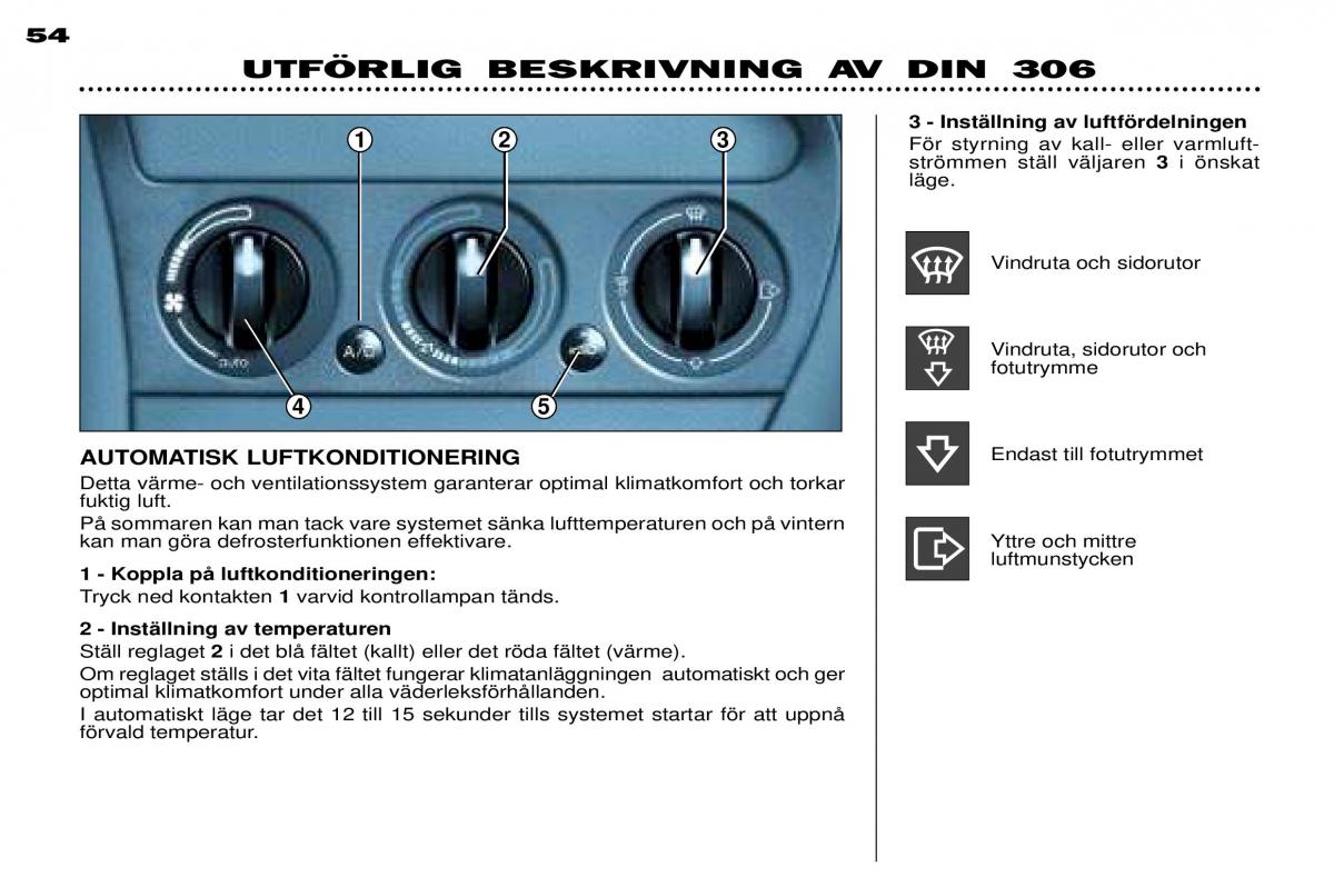 Peugeot 306 Break PH3 instruktionsbok / page 60