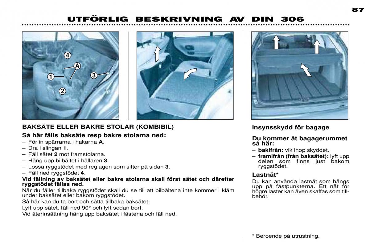 Peugeot 306 Break PH3 instruktionsbok / page 66