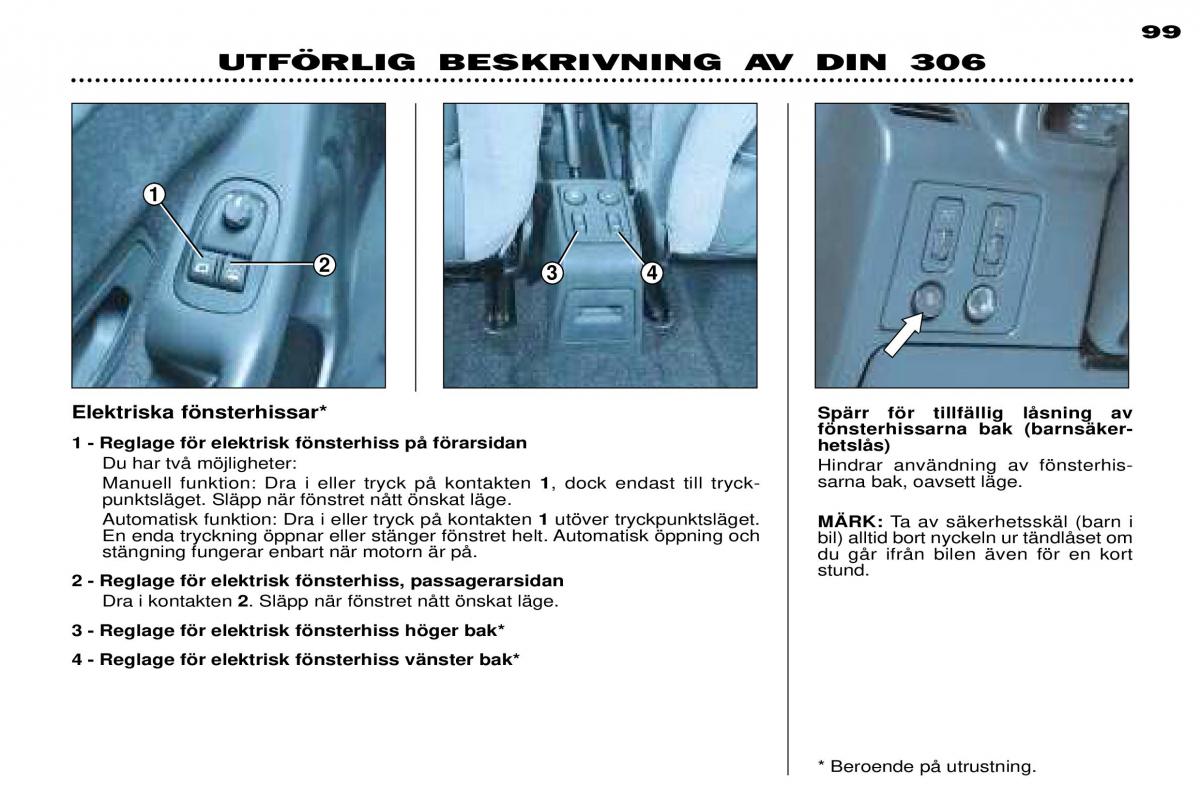 Peugeot 306 Break PH3 instruktionsbok / page 77