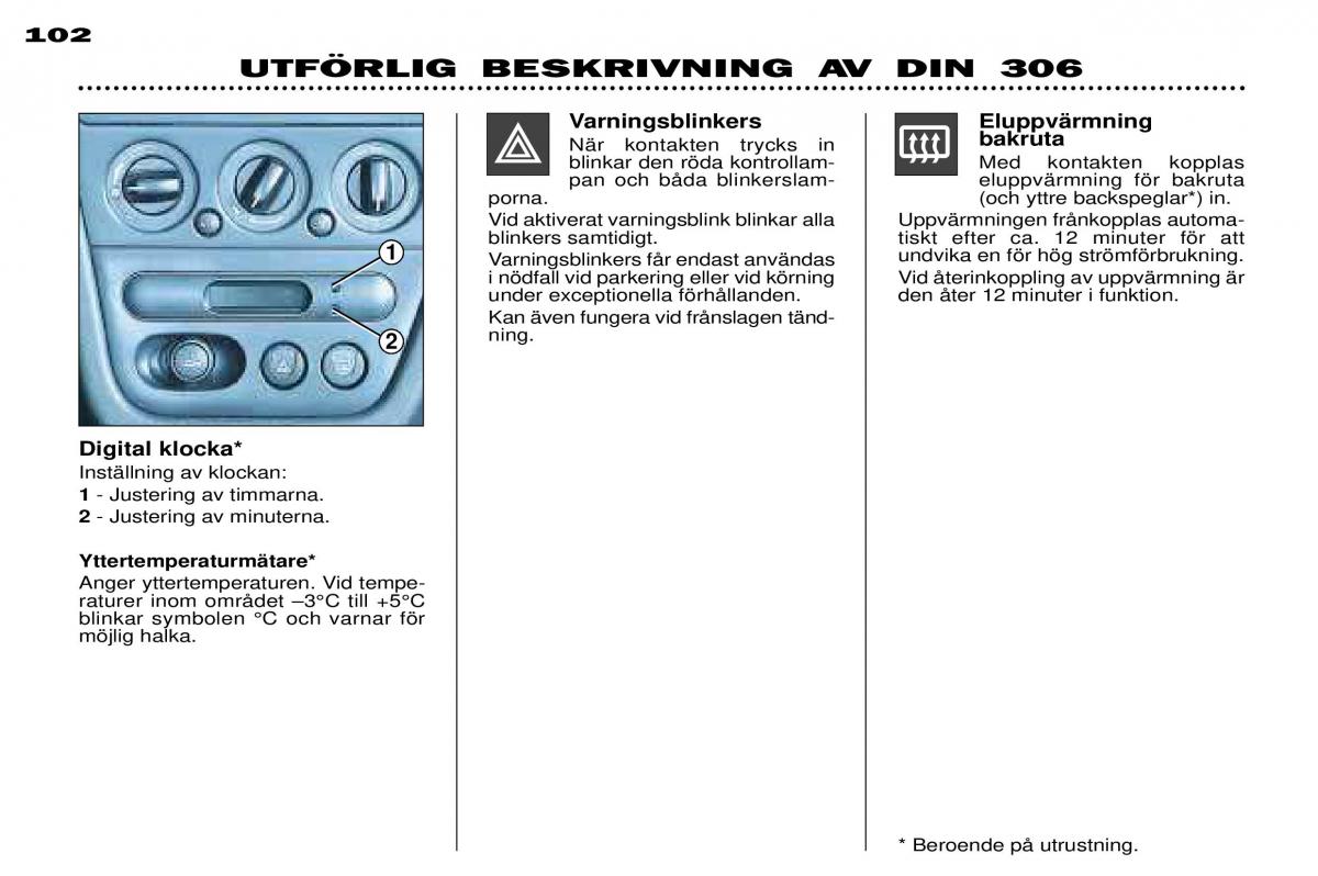 Peugeot 306 Break PH3 instruktionsbok / page 80