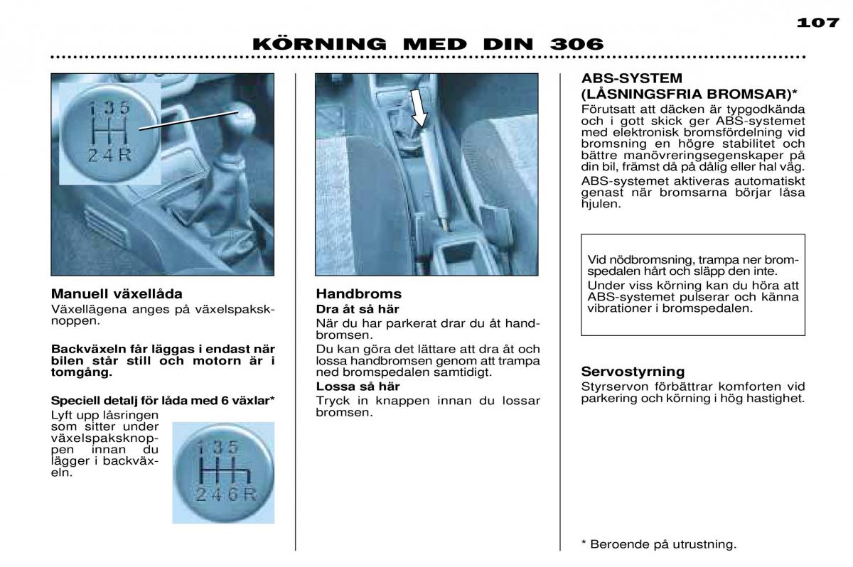 Peugeot 306 Break PH3 instruktionsbok / page 84