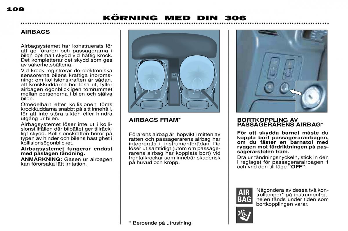 Peugeot 306 Break PH3 instruktionsbok / page 85