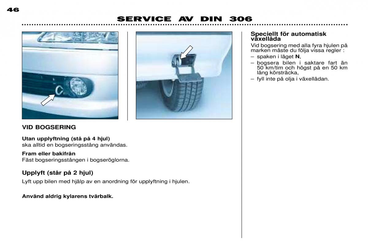 Peugeot 306 Break PH3 instruktionsbok / page 114