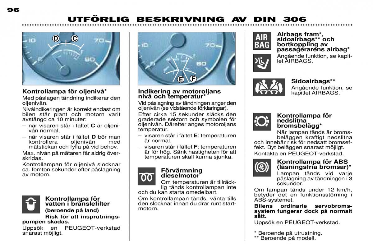 Peugeot 306 Break PH3 instruktionsbok / page 29