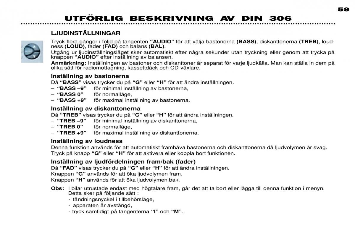 Peugeot 306 Break PH3 instruktionsbok / page 35