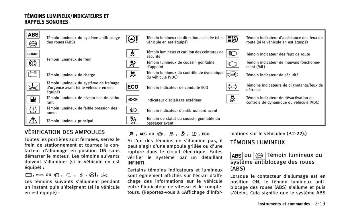 manual  Infiniti Q50 manuel du proprietaire / page 106