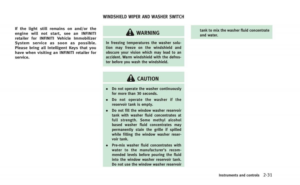 Infiniti Q60 Coupe owners manual / page 102