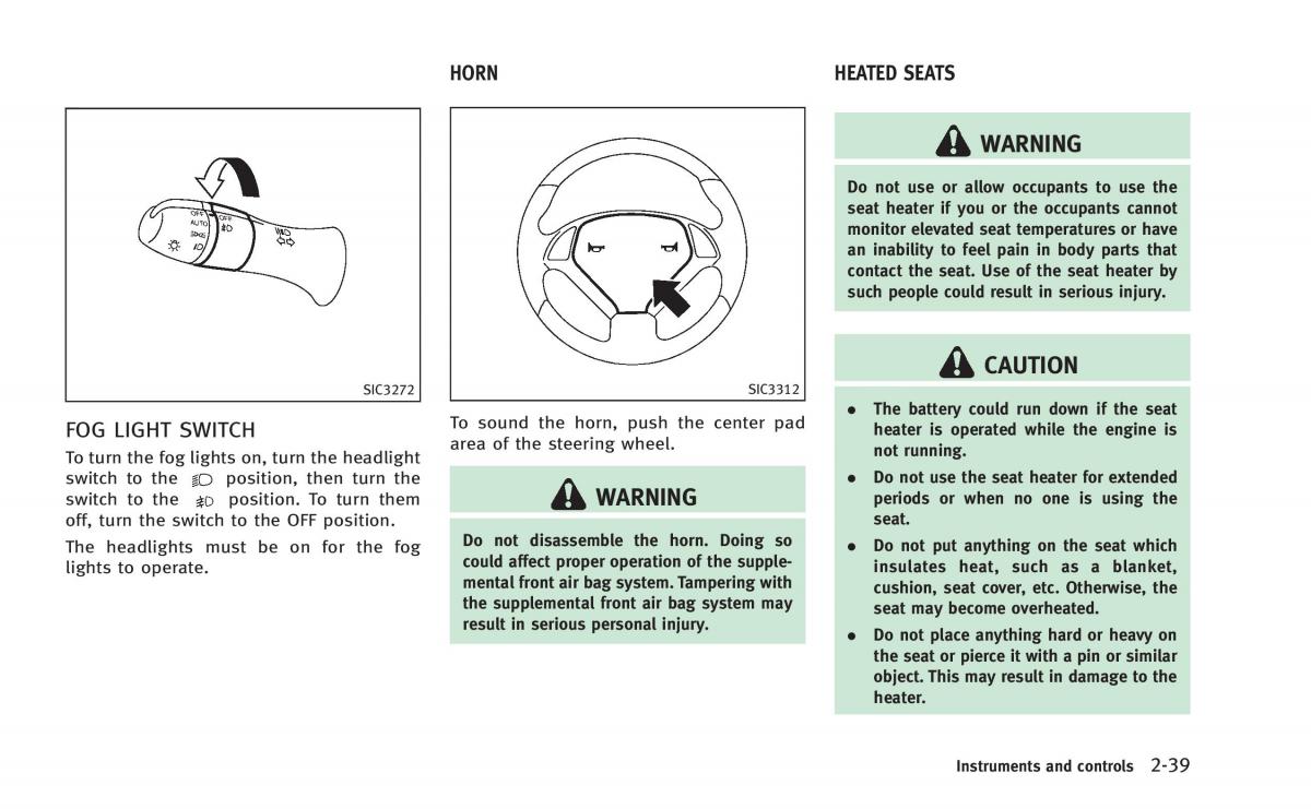 Infiniti Q60 Coupe owners manual / page 110