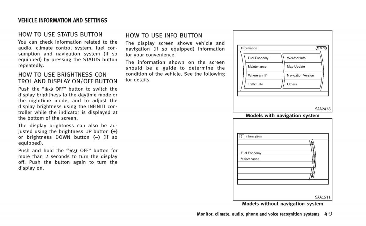 Infiniti Q60 Coupe owners manual / page 172