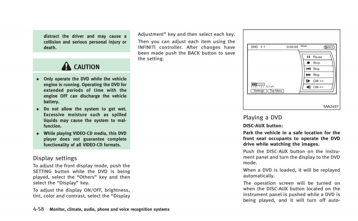 Infiniti Q60 Coupe owners manual / page 221