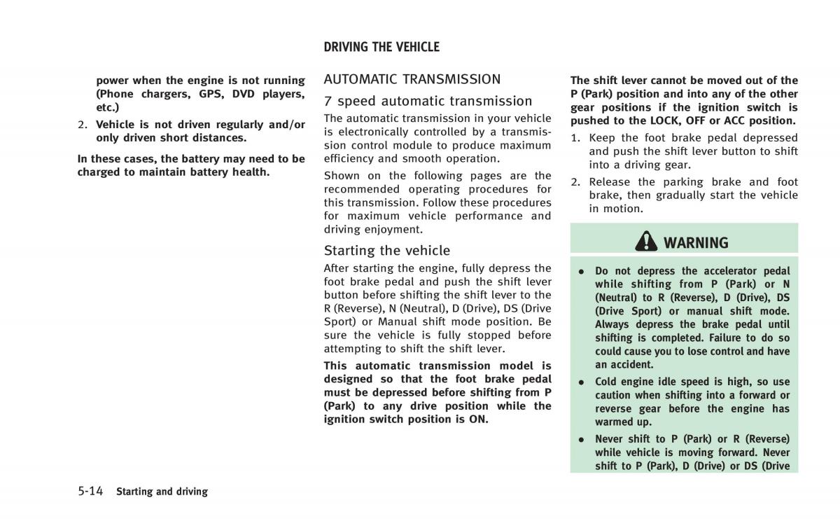 Infiniti Q60 Coupe owners manual / page 307