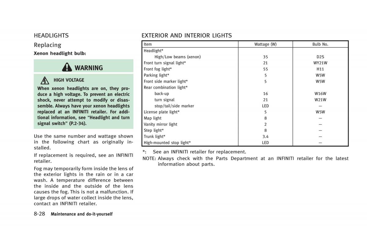 Infiniti Q60 Coupe owners manual / page 409