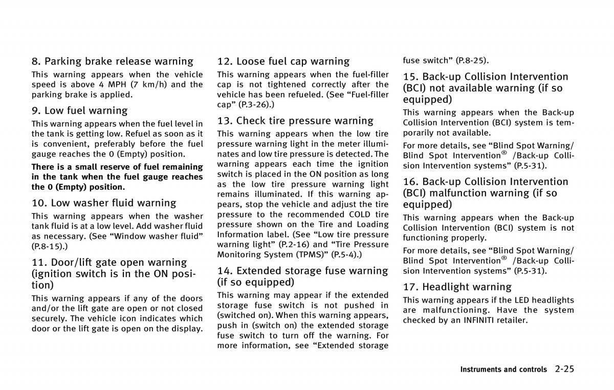 Infiniti QX80 owners manual / page 118