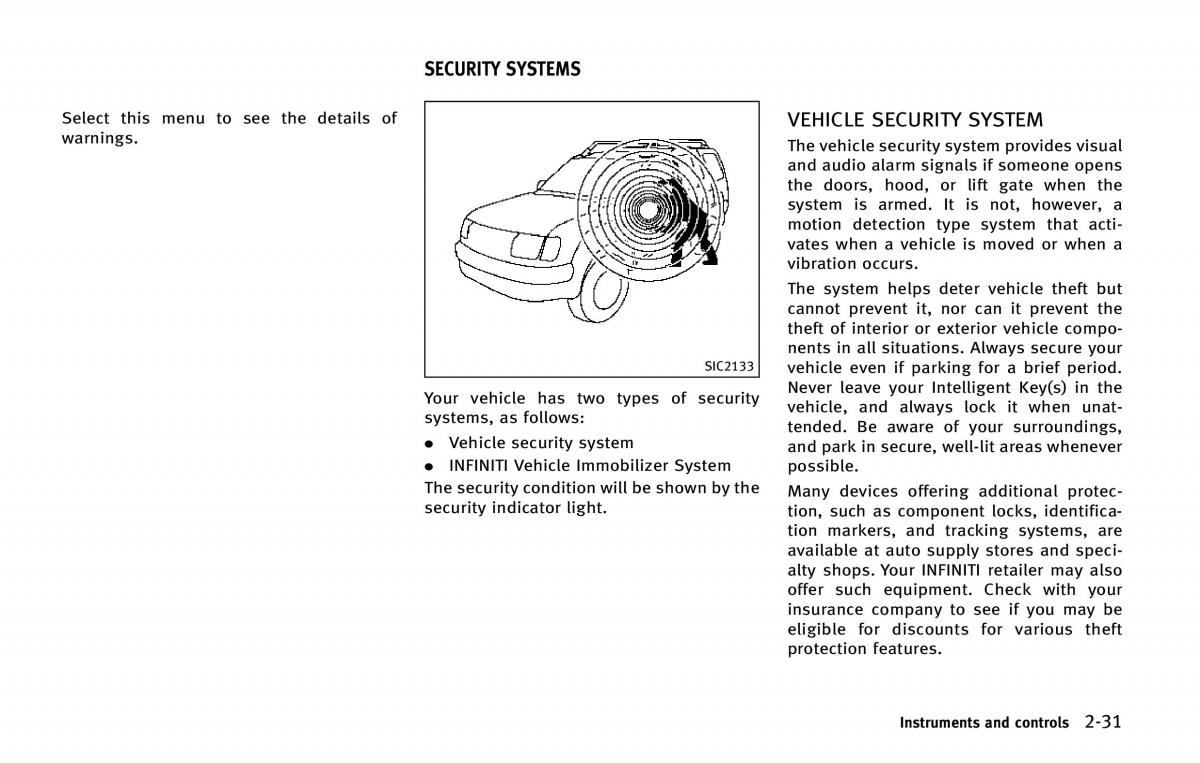 Infiniti QX80 owners manual / page 124