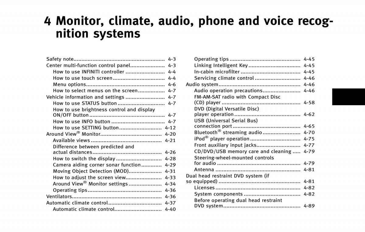 Infiniti QX80 owners manual / page 202