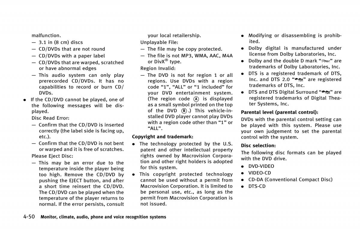 Infiniti QX80 owners manual / page 251