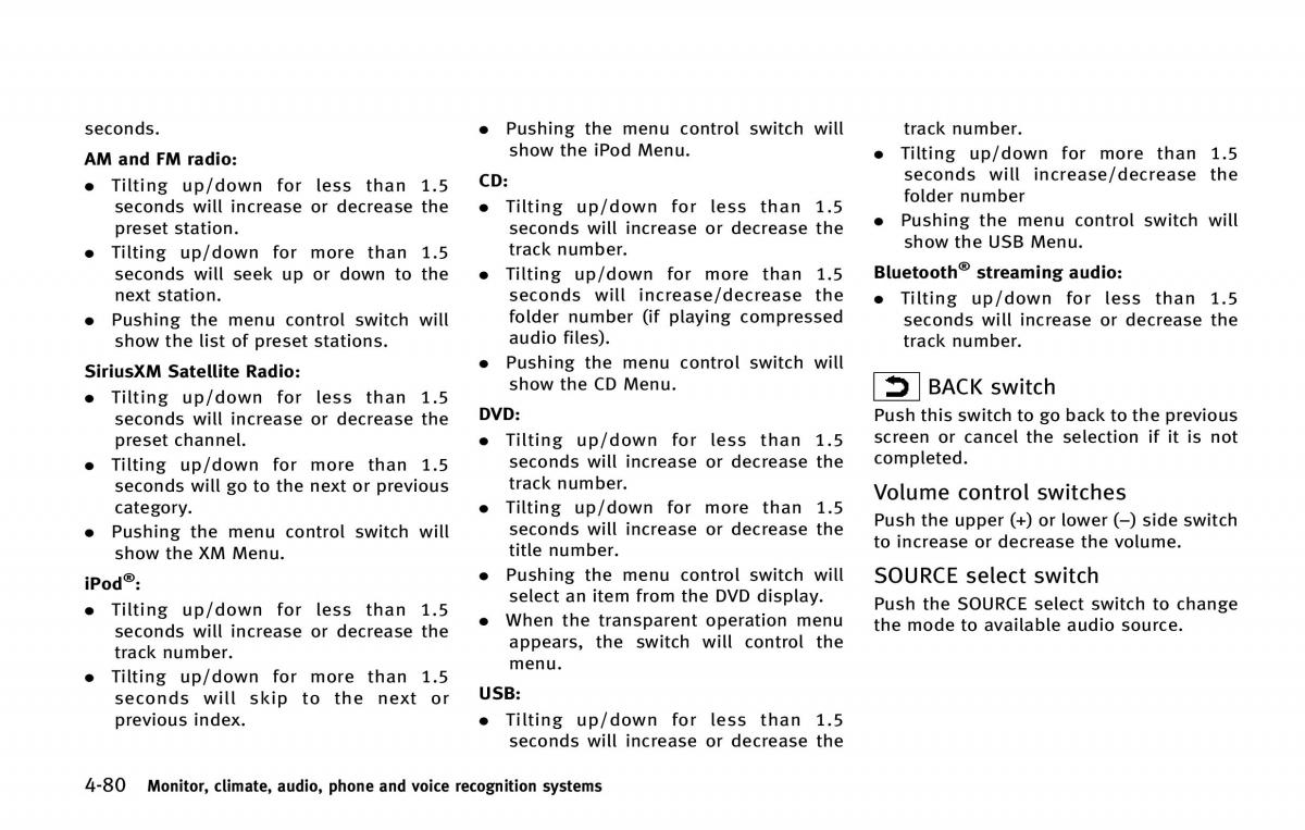 Infiniti QX80 owners manual / page 281