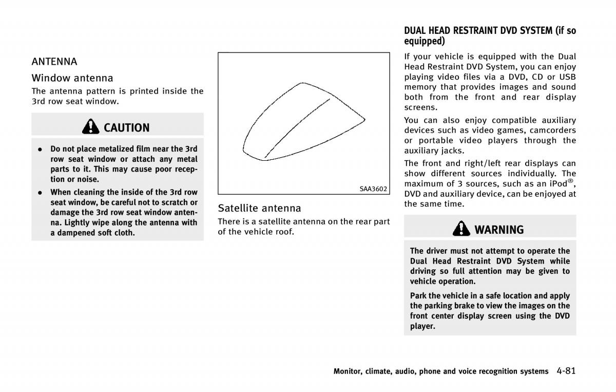 Infiniti QX80 owners manual / page 282