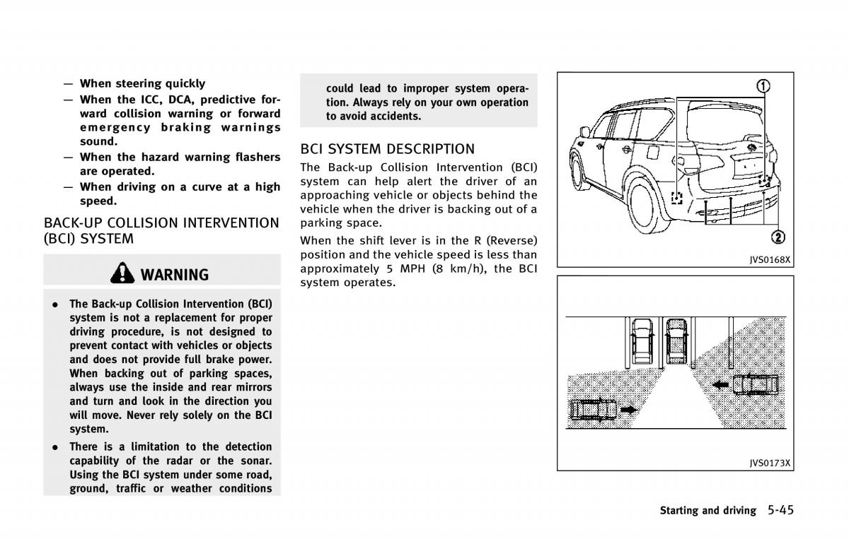 Infiniti QX80 owners manual / page 382