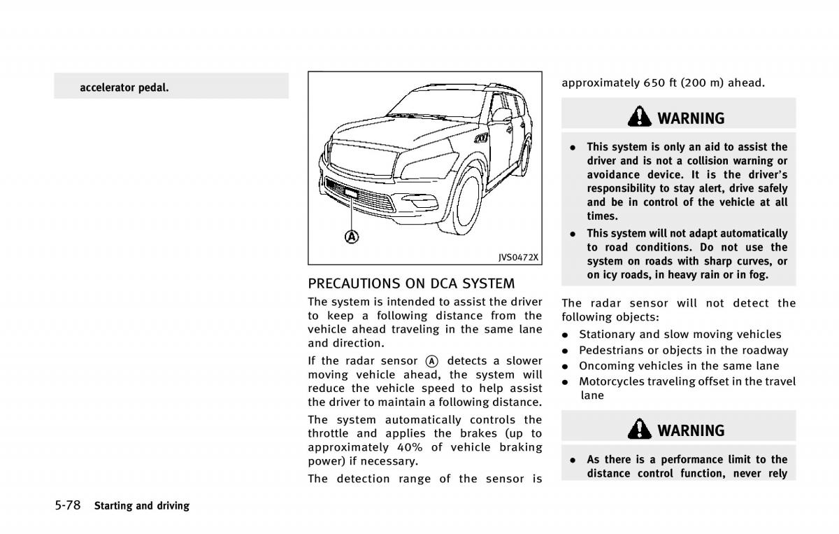 Infiniti QX80 owners manual / page 415