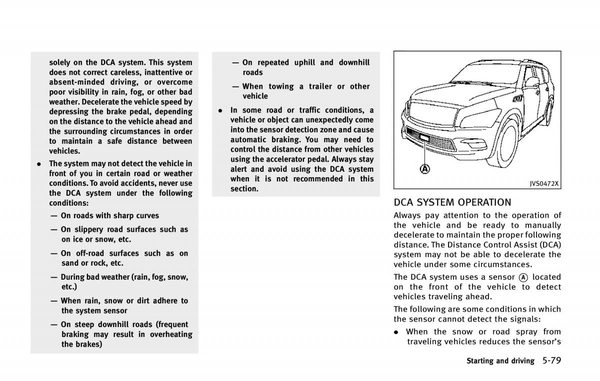 Infiniti QX80 owners manual / page 416