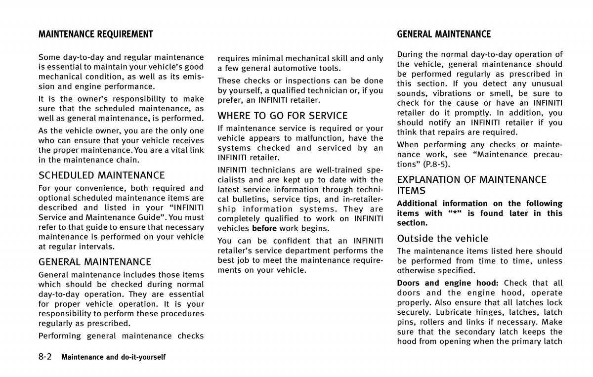 Infiniti QX80 owners manual / page 487