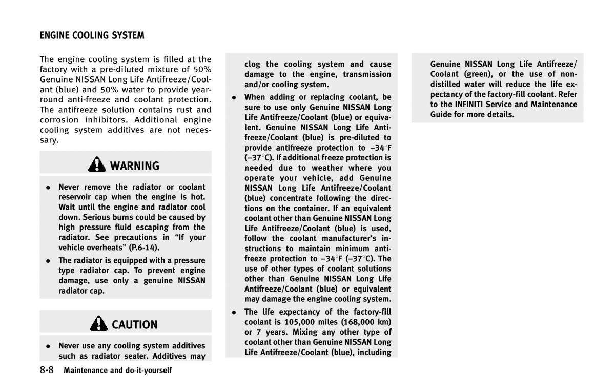 Infiniti QX80 owners manual / page 493