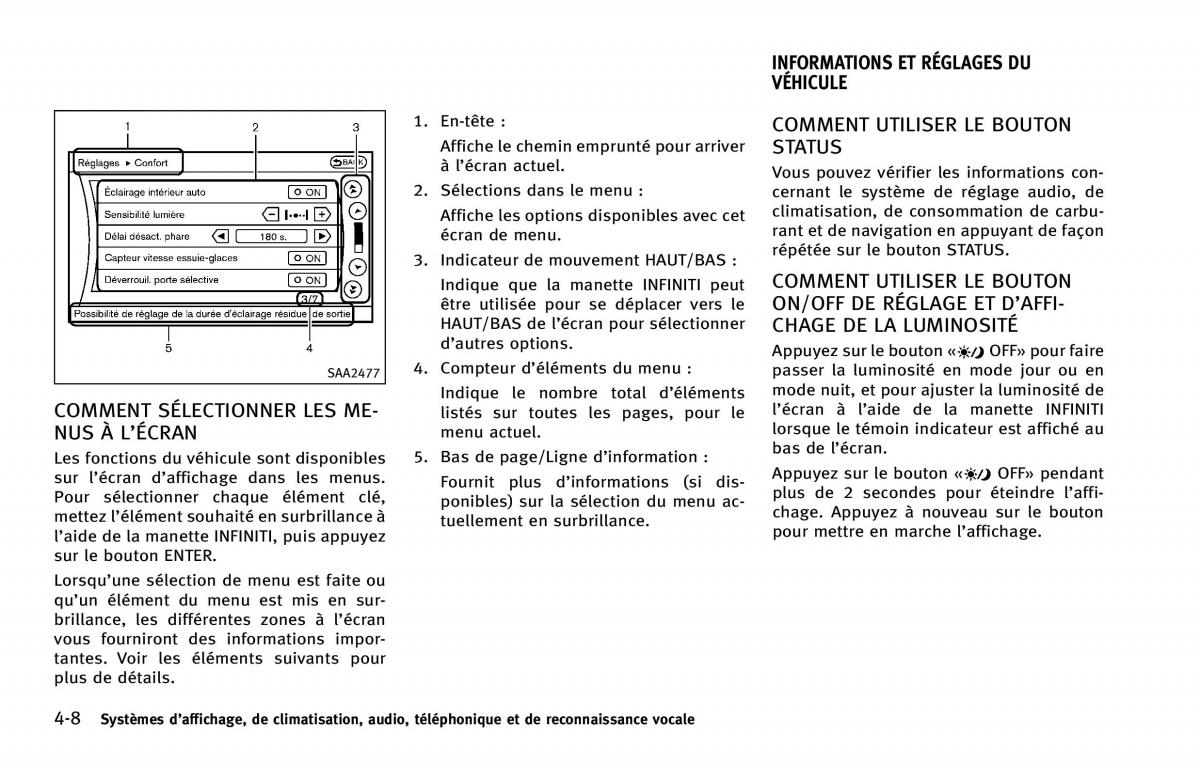 Infiniti QX80 manuel du proprietaire / page 231