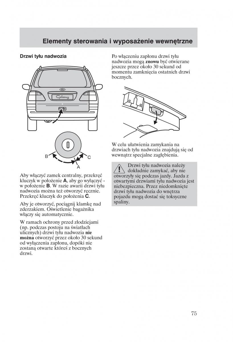 Ford Galaxy II 2 instrukcja obslugi / page 77