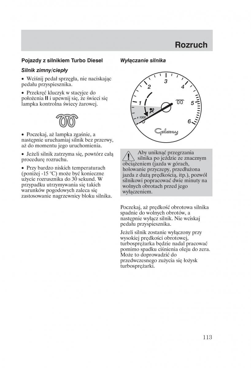 Ford Galaxy II 2 instrukcja obslugi / page 115