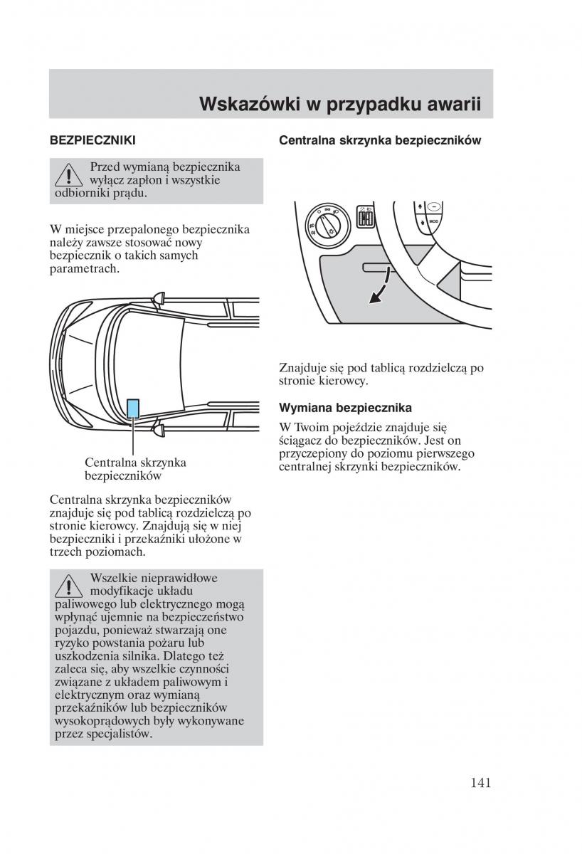 manual Ford Galaxy Ford Galaxy II 2 instrukcja / page 143