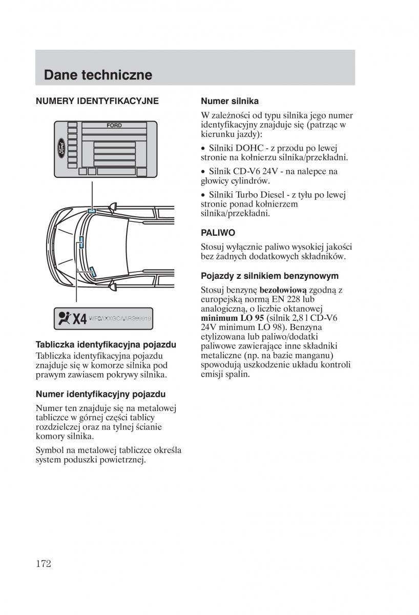 Ford Galaxy II 2 instrukcja obslugi / page 174