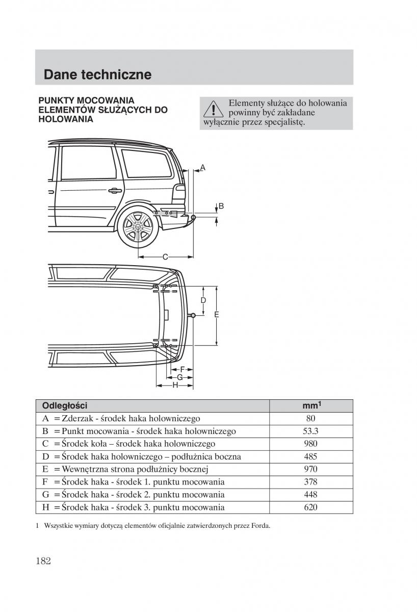 Ford Galaxy II 2 instrukcja obslugi / page 184