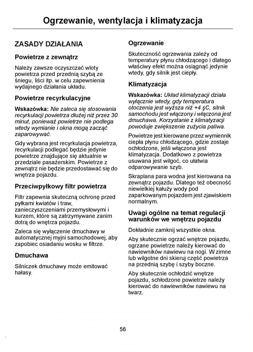 Ford Ka I 1 instrukcja obslugi / page 58