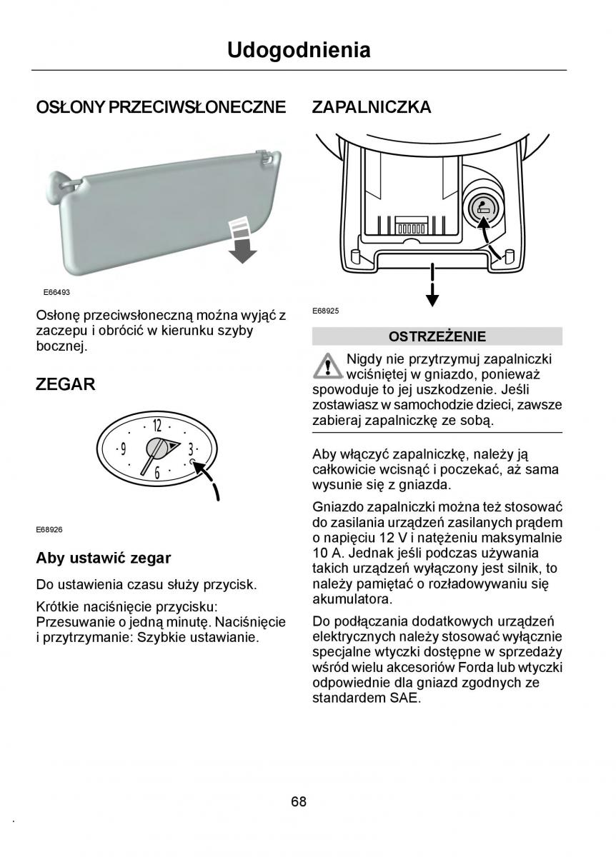 Ford Ka I 1 instrukcja obslugi / page 70