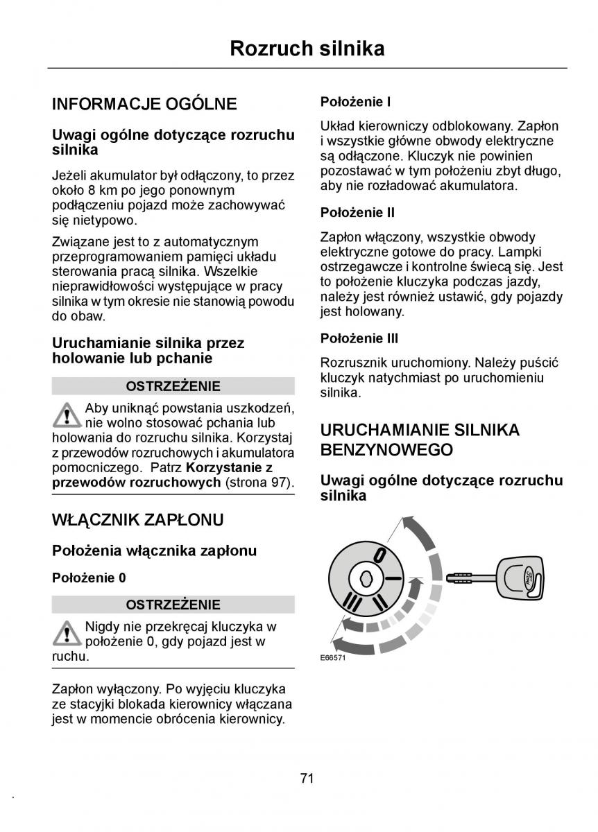 Ford Ka I 1 instrukcja obslugi / page 73