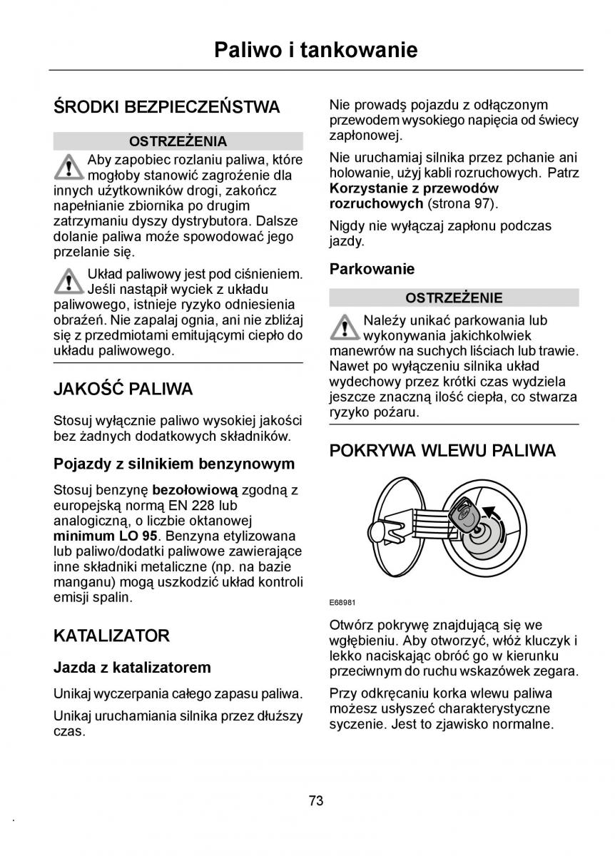 Ford Ka I 1 instrukcja obslugi / page 75