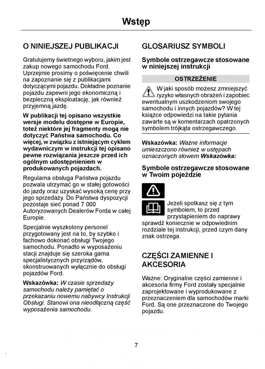 Ford Ka I 1 instrukcja obslugi / page 9