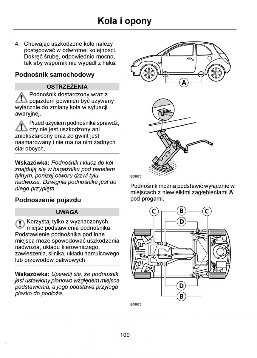 Ford Ka I 1 instrukcja obslugi / page 102