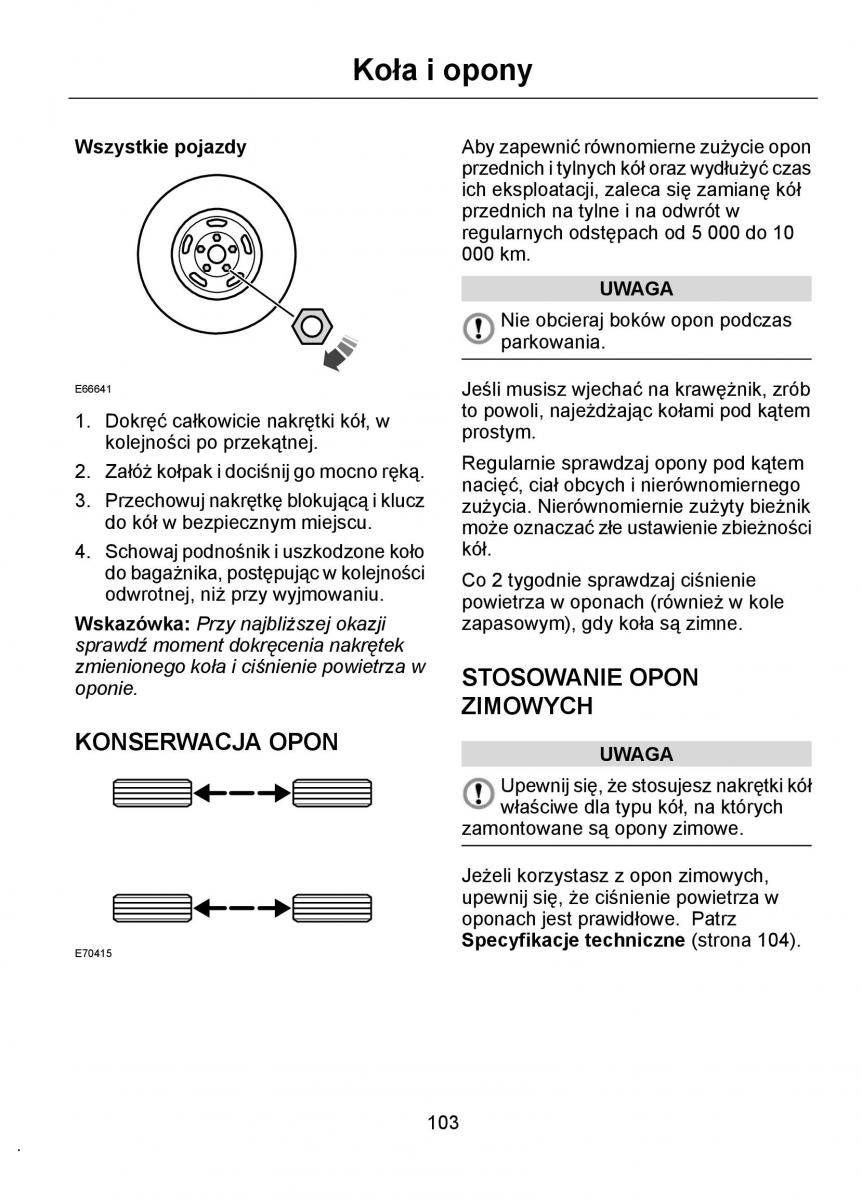 Ford Ka I 1 instrukcja obslugi / page 105