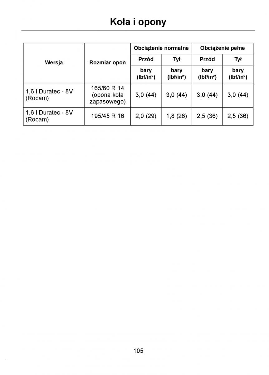 Ford Ka I 1 instrukcja obslugi / page 107