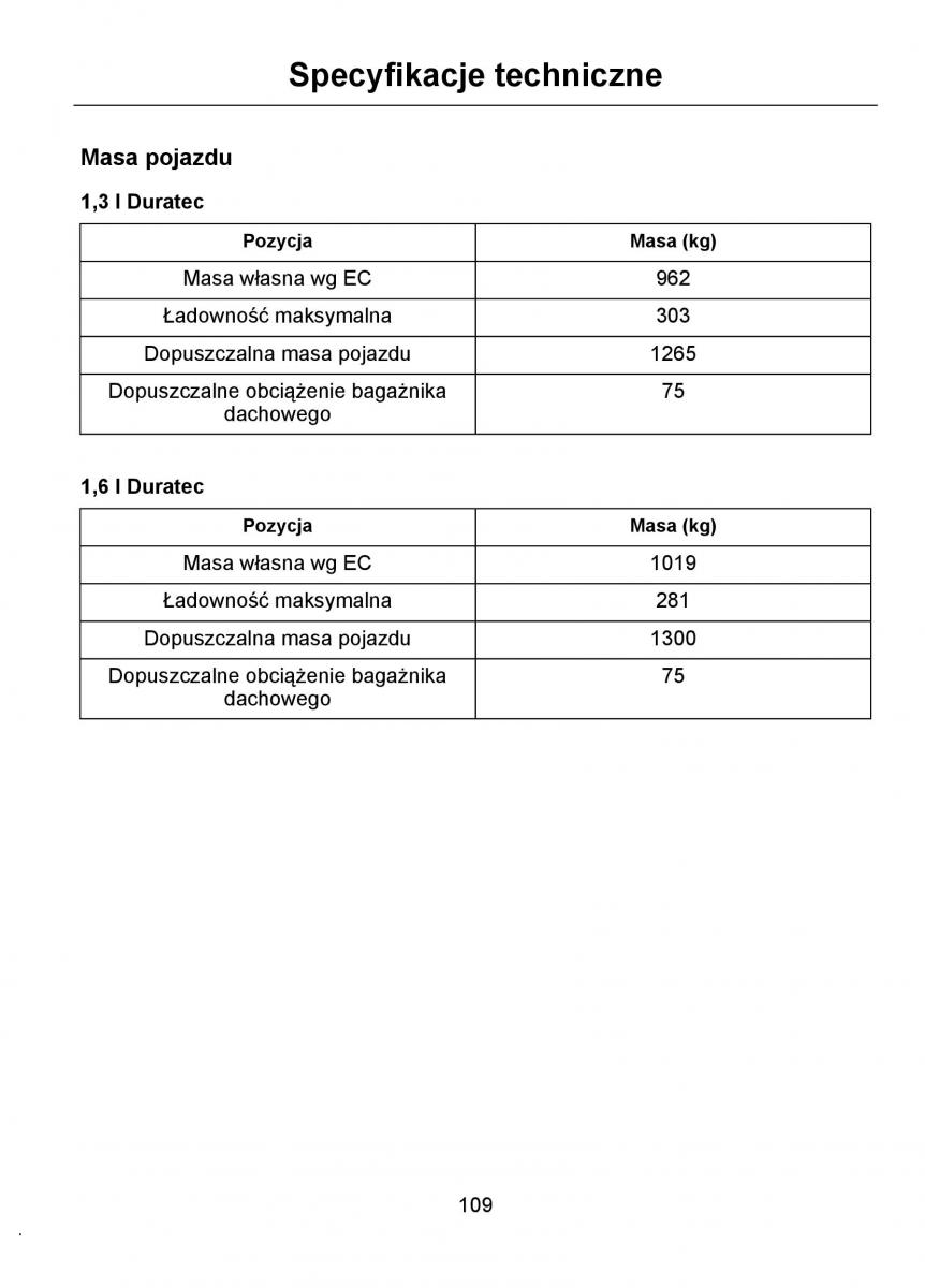 Ford Ka I 1 instrukcja obslugi / page 111