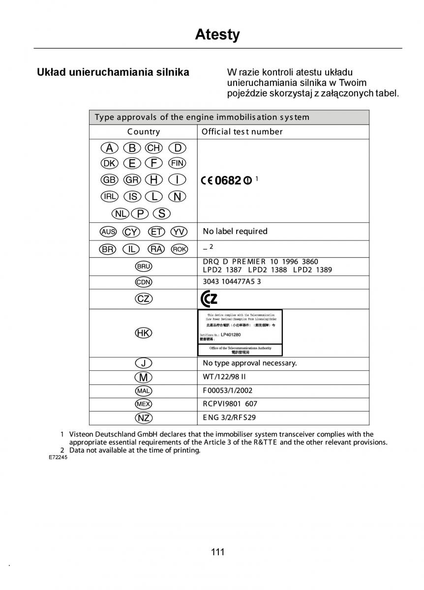 Ford Ka I 1 instrukcja obslugi / page 113