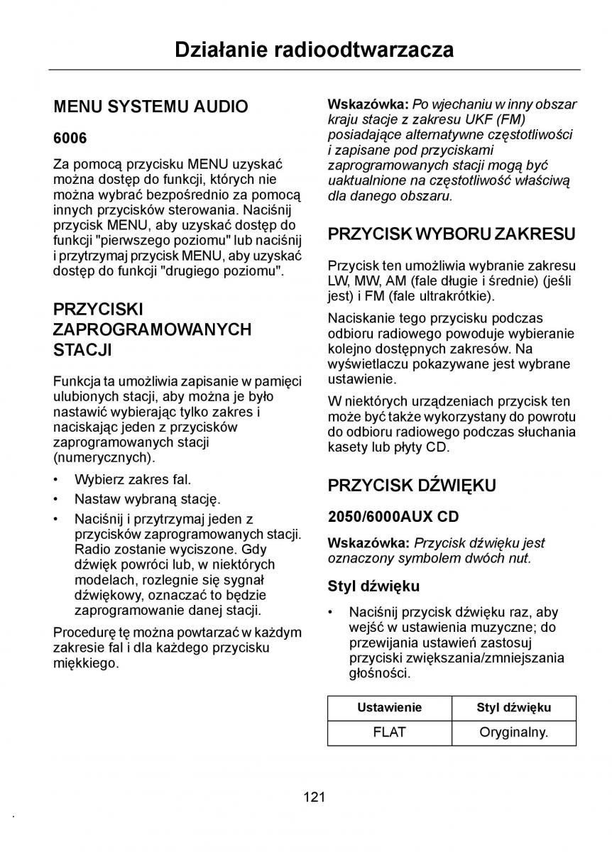 Ford Ka I 1 instrukcja obslugi / page 123